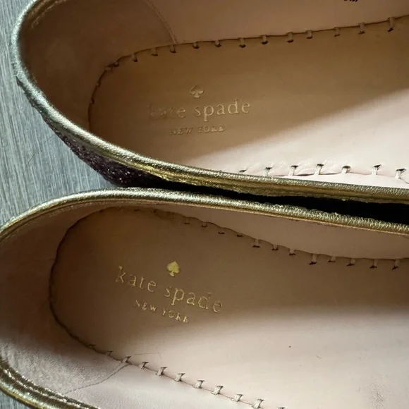 Kate Spade Pink Espadrille Flats with Glitter Finish - Picture 2 of 5